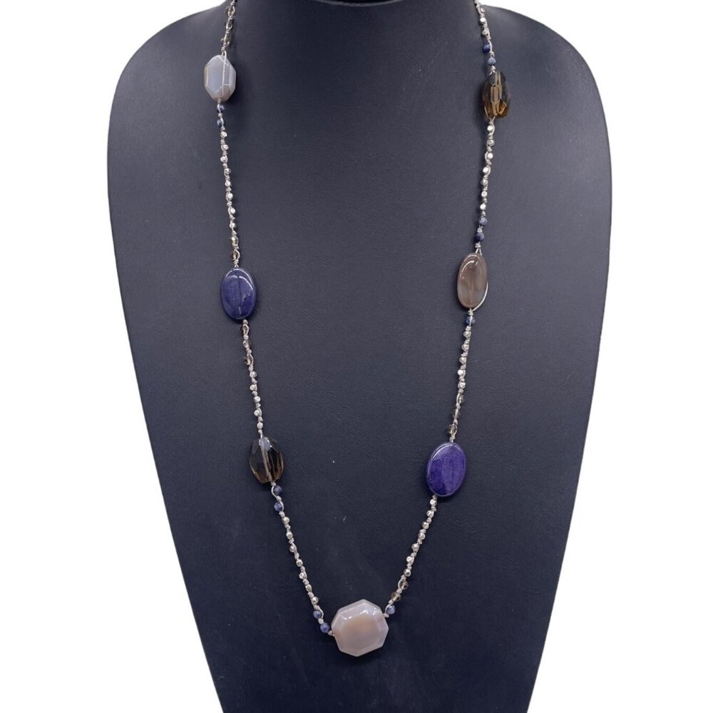 J Jill 40" Beaded Necklace With Multi-Colored Semi Precious Stones